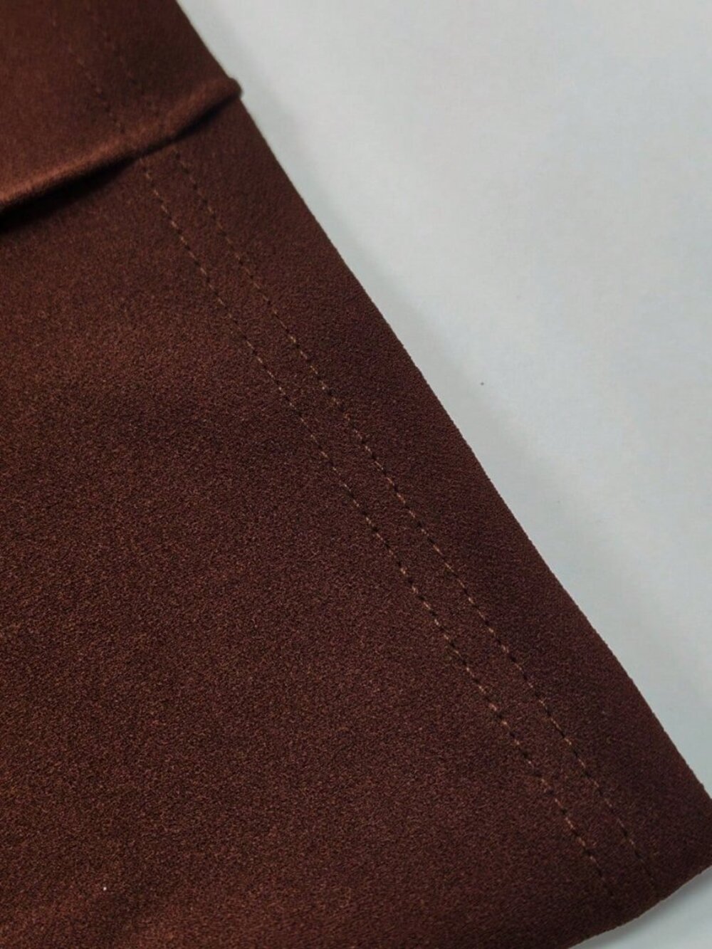 Brown Elegant Women's Regular Fit Elastic Waist Pocket Wide Leg Pants - Picture 7 of 7